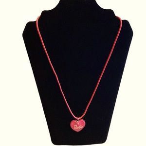 Harrow Barbie Red Rose Love Heart Pendant Leather Rope Necklace